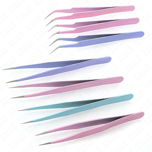 Juego de Pinzas para Extensión de Pestañas de Acero Inoxidable Color Oro Rosa de Primera Calidad con Puntas Curvas para Volumen, Herramientas Profesionales para Pestañas - Product Image 3