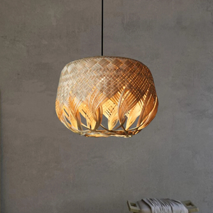 Panier en bambou Hanakago, style japonais vintage pour arrangement floral Ikebana, lampe suspendue en rotin artisanale de haute qualité, écologique - Product Image 1