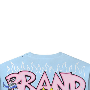 T-shirt à manches longues surdimensionné pour homme, streetwear, imprimé cartoon, jersey en coton, col rond, logo au dos - Product Image 2