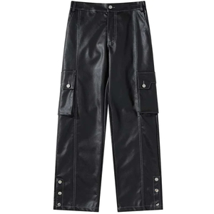 New Hot Sale Lightweight Mid Waist Unisex Genuine <b>Leather</b> Pu Breathable Windproof Quick Dry OEM <b>Pants</b> - Product Image 1