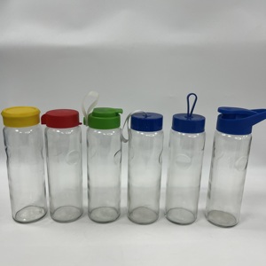 Bouteille d'eau sport en verre vietnamienne de qualité supérieure 530 ml avec couvercle anti-fuite moderne, trou pour cordon, durable, service OEM ODM - Product Image 3