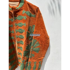 Wholesale B2B Exporter Handmade <b>Velvet</b> Suzani Embroidered <b>Jacket</b> Full Sleeve No Closure Autumn <b>Women's</b> <b>Jacket</b> - Product Image 4