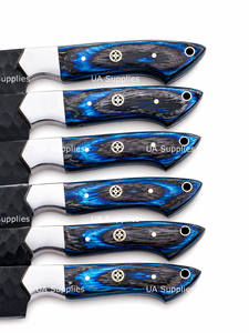 Juego de Cuchillos de Chef de Lujo de 7 Piezas, Hechos a Mano, con Mango de Madera, Hojas Afiladas Profesionales, Venta al Por Mayor OEM - Product Image 3