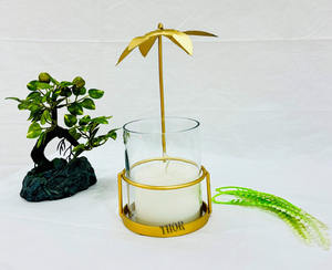 ที่วางเทียนออกแบบใบไม้ยาง ที่วางเทียน Tealight สําหรับตกแต่งบ้านและสํานักงาน รายการของขวัญ ขาตั้งเทียน - Product Image 4