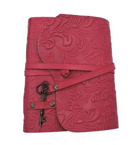 Mini Diario de Cuero Rosa Cosido a Mano, Diario de Viaje Vintage, Cuaderno Retro con Logotipo Grabado, Cierre Magnético, Ecológico, con Lápiz - Product Image 3