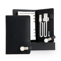 Carnet OEM CARDSILK avec batterie externe, couverture rigide en cuir PU, coffret cadeau, agenda multifonctionnel pour entreprise, logo personnalisé