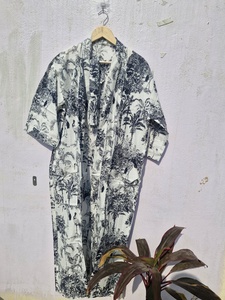 Robe Kimono en Coton à Imprimé Tropical pour Femme, Cache-maillot de Plage Léger, Peignoir Décontracté, Robe Cache-cœur, Vêtement de Nuit - Product Image 3