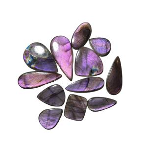 Lot de cabochons en quartz violet naturel poli et lisse pour la fabrication de bijoux - Product Image 4