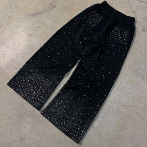 Pantalones Deportivos Holgados para Hombre, Completamente Decorados con Pedrería, Impresión de Logotipo Personalizado, Tela Suave y Transpirable, Estilo Urbano - Product Image 2