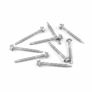 Self-Drilling <b>Screws</b> Washer Head Zinc/Hot-Dip <b>Galvanized</b> Carbon Steel Metric/Inch Standard Deep Coarse Thread Full-Length Class - Product Image 1