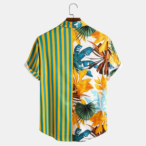 เสื้อเชิ้ตฮาวายชายหาดลำลองแฟชั่นสำหรับผู้ชาย แขนสั้น สตรีทแวร์ ลายดอกไม้ พิมพ์ลายตามสั่ง ไซส์ใหญ่ เสื้อชายหาดผู้ชาย - Product Image 4