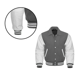 บริการ OEM เสื้อแจ็คเก็ตเบสบอลผ้าแคนวาสสำหรับผู้ชาย แจ็คเก็ตวาร์ซิตี้ขายส่ง แบบกลับด้านได้ แห้งเร็ว ออกแบบโลโก้ด้านหน้าตามสั่ง - Product Image 4
