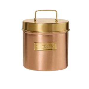 Wholesale Handcrafted Copper Airtight Tea Coffee Sugar <b>Canister</b> <b>Set</b> Flip Top Lid Handle Modern Kitchen Storage Jar for Gifting - Product Image 1