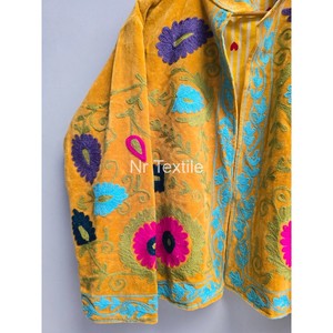 Blazer de Punto con Bordado Floral para Mujer, Chaqueta de Invierno para Exteriores, Cuello Alto, Patrón Estampado, Manga Larga, Forro de Algodón - Product Image 6