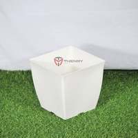 Pot de fleurs carré moderne en plastique PP avec trou de drainage, capacité 11,4 L, léger (0,42 kg), pour plantes d'intérieur/extérieur, jardinage et aménagement paysager