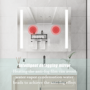 Specchio LED da 36 x 30 Pollici Antiappannamento Dimmerabile da Incasso o a Superficie in Alluminio Luce 3000K~6000K - Product Image 1