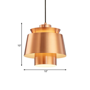 Luminaire suspendu en laiton antique, abat-jour en métal doré, LED, luminaire de plafond intérieur, grande taille, design monté, lampes suspendues faites à la main - Product Image 6