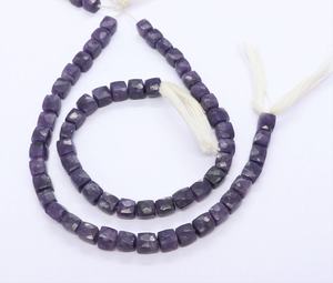 Perles de Lepisolite naturelle facettées en forme de cube 7-8 mm, perles de Lepisolite en forme de boîte, perles carrées de Lepisolite facettées de 8 pouces pour bijoux - Product Image 2