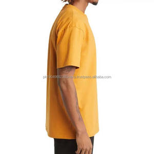 Camisetas Lisas de Color Amarillo para Hombre, Diseño de Logotipo Personalizado, Manga Corta, Talla Grande, Camisetas Deportivas Casuales de Verano de Algodón para Hombre, Cuello Redondo - Product Image 3