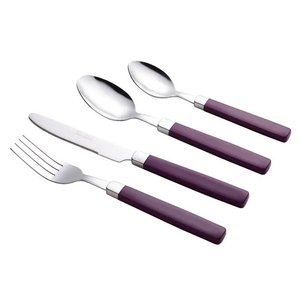 Ensemble de couverts plaqués or 4 pièces avec manche design en acier inoxydable pour mariage, dîner, utilisation sur la table - Product Image 2