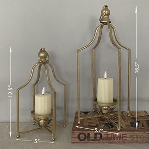 Private Branding Wedding Decoration Metal <b>Lantern</b> With <b>Candle</b> <b>Holder</b> For Table Centerpiece And Garden Decor - Product Image 2