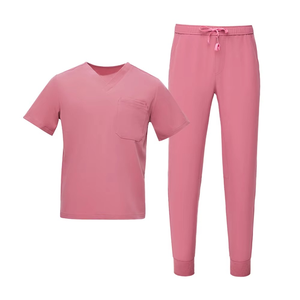 Conjunto de Blusa Médica para Mujer, Color Naranja Óxido, Poliéster Tejido, Cierre Frontal Completo, Bolsillo, Soporte para Estetoscopio, Uniformes de Hospital - Product Image 6
