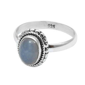 Brilliant Oval Cut Natural Chalcedony Gemstone <b>Ring</b> <b>Crafted</b> From 925 Sterling Silver <b>Ring</b> Handmade Bohemian Statement <b>Ring</b> - Product Image 1