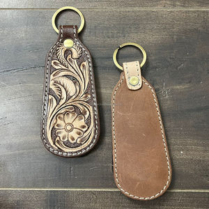 New Hand <b>Tooled</b> Leather Hat <b>Clips</b> Western Handmade Hat Holder with Strong Grip Secure <b>Clip</b> for Travel Camping Hiking & Daily Use - Product Image 4