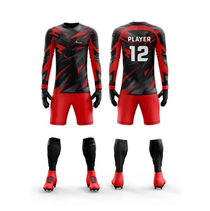 Nuevo Conjunto de Uniforme de Portero de Fútbol para Niños, Impreso, 100% Poliéster, Unisex, Cuello en V, Pantalones Cortos Transpirables - Product Image 4