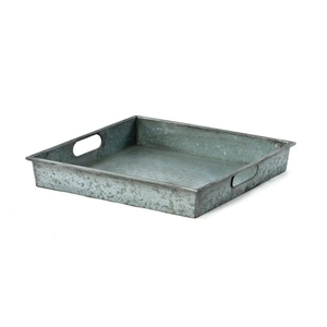 Plateau de service rectangulaire en métal, style vintage, poignées en corde robustes, pour la cuisine, les hôtels, le service de nourriture et de boissons - Product Image 2