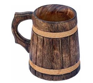Handmade Wooden Beer <b>Mug</b> with Stainless Steel Insert Classic Design Hand Grip Dishwasher Safe Gift <b>Box</b> Included - Product Image 5