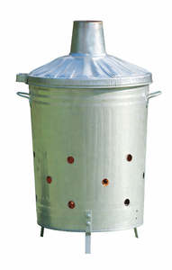 Outdoor leaf burner <b>bin</b> Galvanized steel incinerator Garden debris trash can Round <b>burn</b> barrel with lid Debris Trash Can - Product Image 4