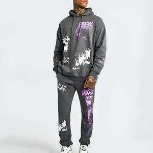 Conjunto de Sudadera con Capucha y Pantalones Deportivos de Forro Polar para Hombre, Ropa Deportiva Informal, Logotipos Bordados, Ropa de Invierno, Logotipo Personalizado, Venta al por Mayor - Product Image 1