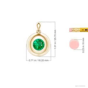 2026 Top Selling Fine Jewelry IGI Certified Pendant 14K Gold Round Cut 9MM 2.5C Green Emerald <b>Men</b>’s Medallion Pendant With Chain - Product Image 4