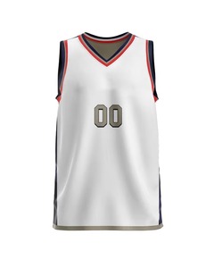 Maillot de basket personnalisé sans manches, col en V, blanc et gris, impression sublimée, numéro d'équipe 00, évacuation de l'humidité, vêtements unisexes pour adultes - Product Image 6