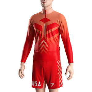 Sudaderas con capucha personalizadas con estampado completo para hombre, trajes de calentamiento deportivos de lucha libre, sudaderas de golf con cuello de cremallera 1/4, pullovers. - Product Image 3