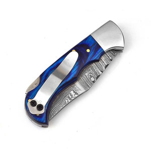 Damascus Steel Folding Pocket Knife Handmade Premium Pattern Design Outdoor <b>Camping</b> Hiking Fishing Travel Utility <b>Tool</b> - Product Image 4