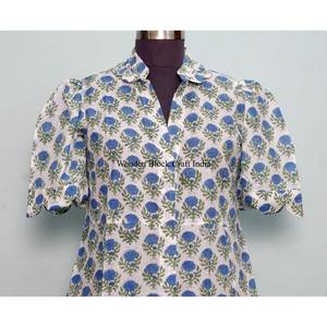 Vestido Mini Tipo Canguro 100% Algodón para Mujer, Estampado Floral Hecho a Mano, Estilo Dulce, Casual, para Uso Diario o Fiestas, Corte en A - Product Image 2