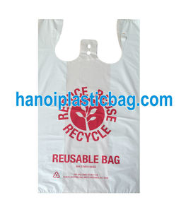 ถุงช้อปปิ้งพลาสติก HDPE แบบพกพาได้กระเป๋าใส่เสื้อยืด - Product Image 6