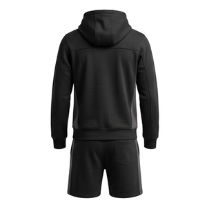 Custom Plus Size Casual Summer Tracksuit Unisex Midweight Breathable Hooded Printed Full Sleeve <b>T</b>-Shirt Shorts Set Quick Dry - Product Image 1