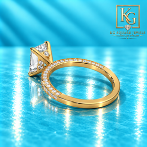 Anillo de Eternidad con Diamante Cultivado en Laboratorio, Corte Esmeralda Radiante, en Oro Amarillo de 14 Quilates, Certificado IGI, Joyería Fina Clásica para Novia - Product Image 3