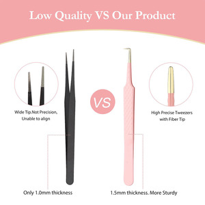 Pinces à épiler personnalisées pour les écoles de formation en extensions de cils et les salons, pinces à cils en gros en acier inoxydable de qualité supérieure - Product Image 4