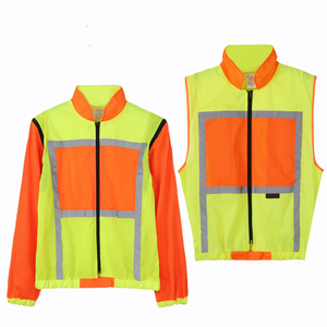 Gilet de sécurité réfléchissant ANSI 100% polyester à manches longues pour hommes, usage par les agents de sécurité, toutes saisons - Product Image 1