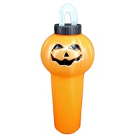 Novedad para Halloween 2025: Botella de Agua con Forma de Calabaza, Ecológica, Libre de BPA, de Grado Alimenticio PP, 900ml, para Estudiantes, con Tapa de Rosca