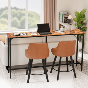 71-Inch Brown <b>Bar</b> <b>Table</b> with Durable MDF Top and Metal Frame 209 Lbs Capacity Pub Height for <b>Kitchen</b>/<b>Bar</b> Counters - Product Image 5