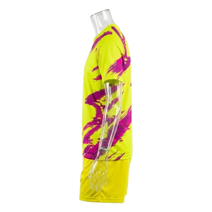 Tenue de football personnalisée par sublimation 100 % polyester respirant, ensemble maillot de football unisexe néon, séchage rapide, anti-bactérien - Product Image 3