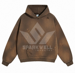 Sudadera con Capucha Extra Grande para Hombre Sparkwell Industry, 100% Algodón, Felpa Francesa, Estilo Casual para Otoño, con Logotipo Estampado en la Parte Delantera - Product Image 3