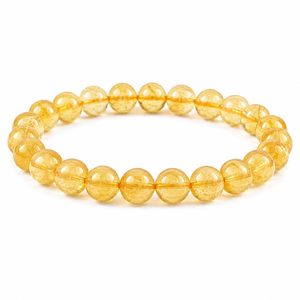 Bracelet en perles de citrine, forme sphérique polie, bijoux tendance pour femmes et hommes - Product Image 3