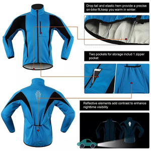 Custom Brand Unisex Blue Windproof <b>Cycling</b> <b>Jacket</b> Full Sleeve Color Blocked 100% Polyester 100g Outdoor Wear - Product Image 4