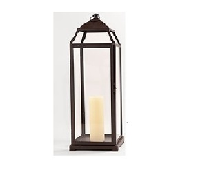 Lanterne classique en acier inoxydable et verre au design standard, finition noire brillante, pièce maîtresse pour mariage et décoration intérieure - Product Image 6